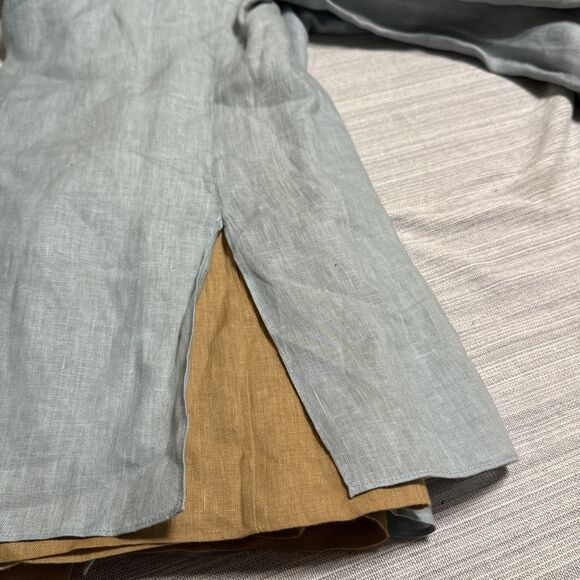 Peter Nygard Linen Shirt Sz 12 Linen Layered Button Down Long Sleeve Lagenlook - Picture 9 of 10